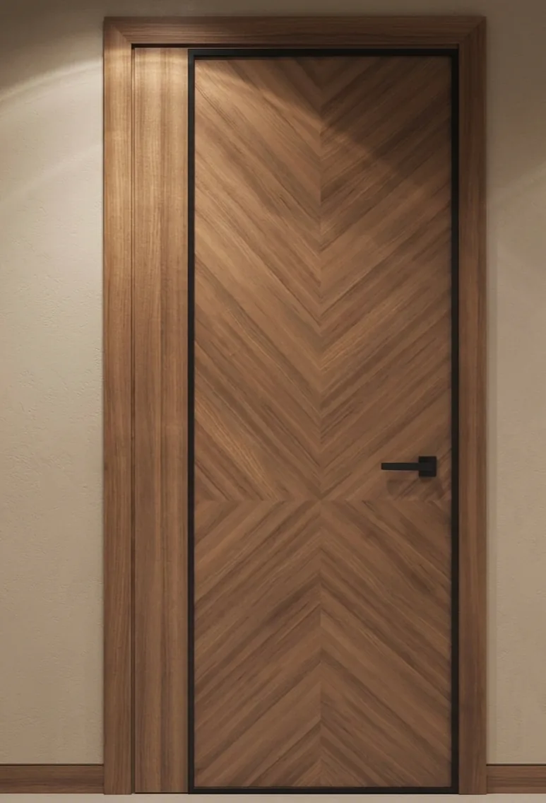 Wood finish flush door by Arya Timber
